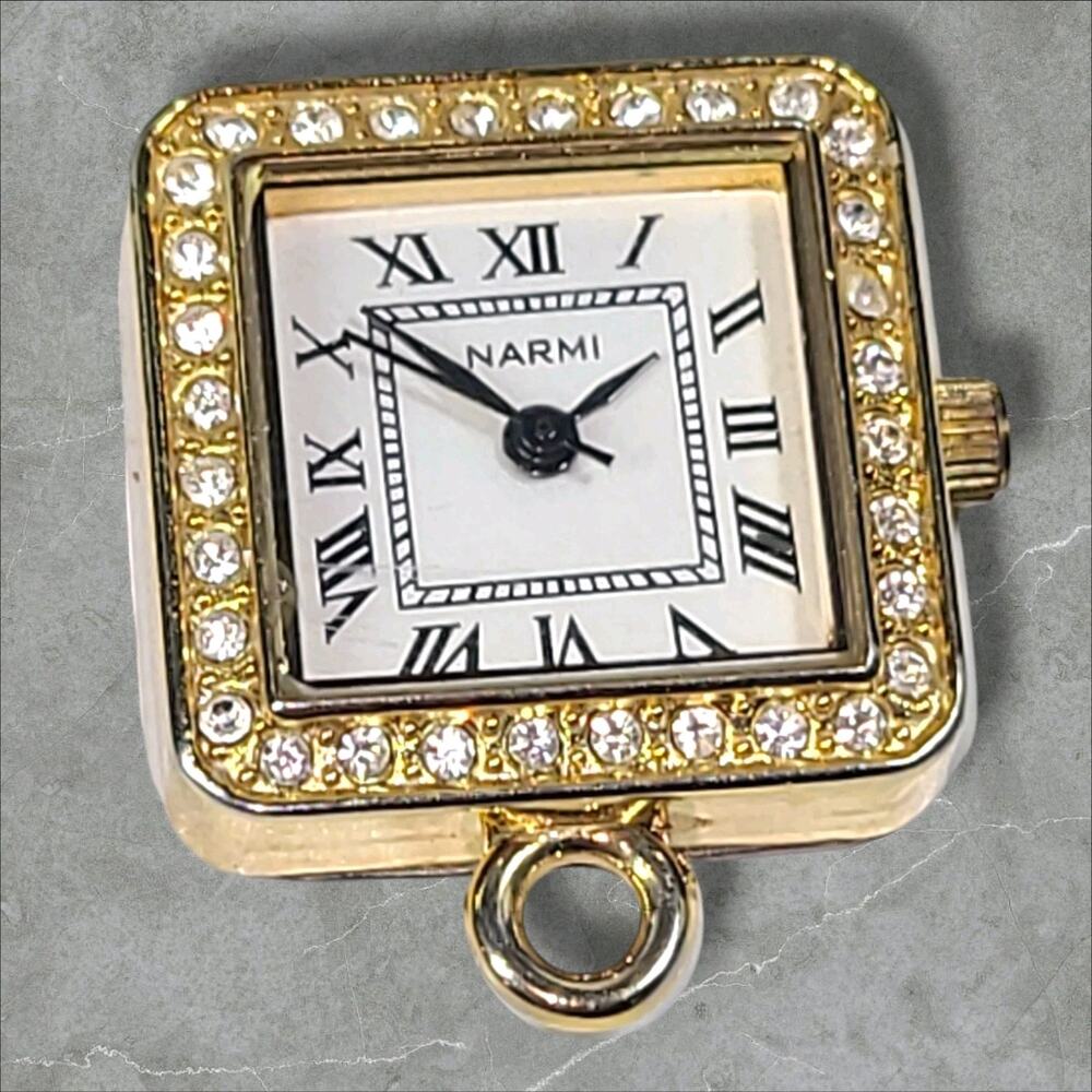 Narmi Watch Charm Model 3693 Rhinestones *Needs Battery